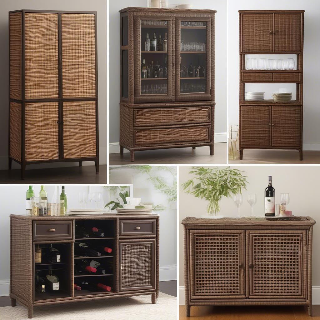 Different Styles of Wicker Bar Cabinets