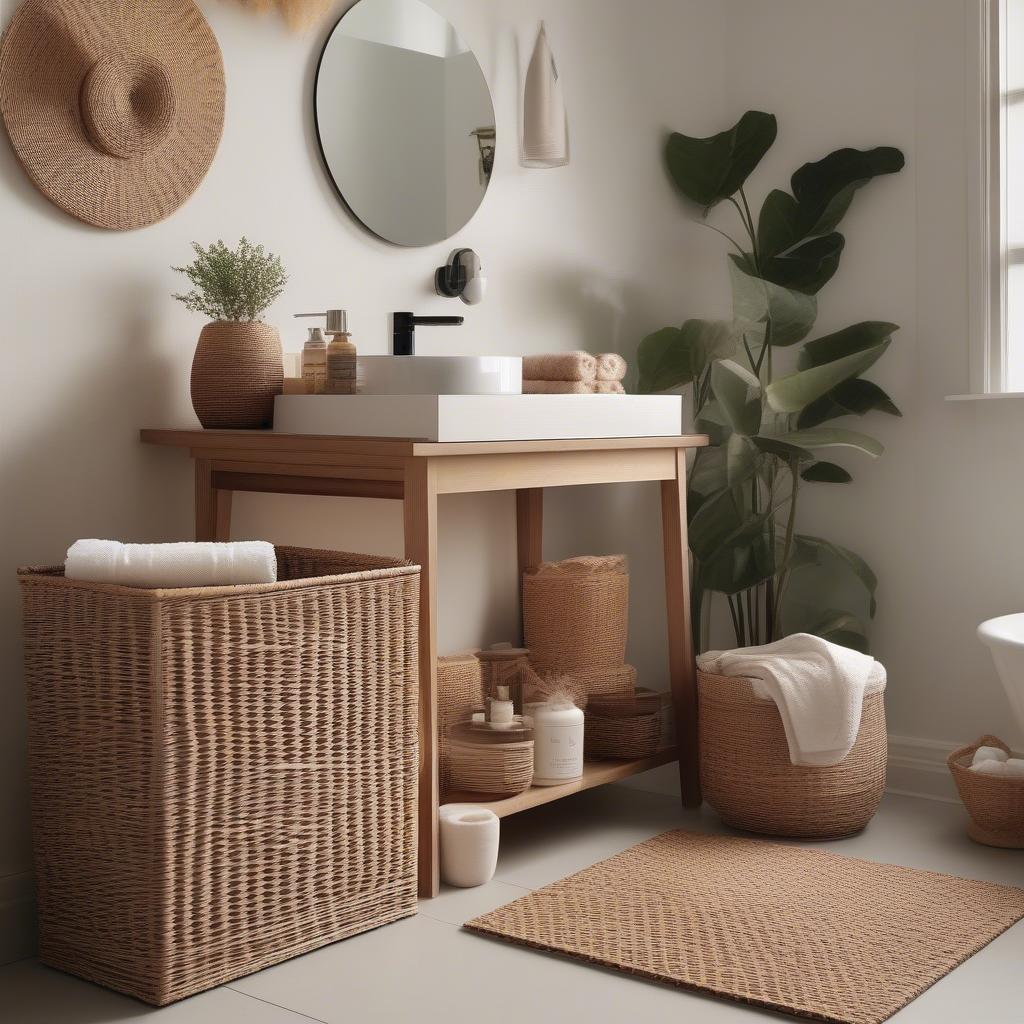 Styling a Bathroom with Wicker Baskets