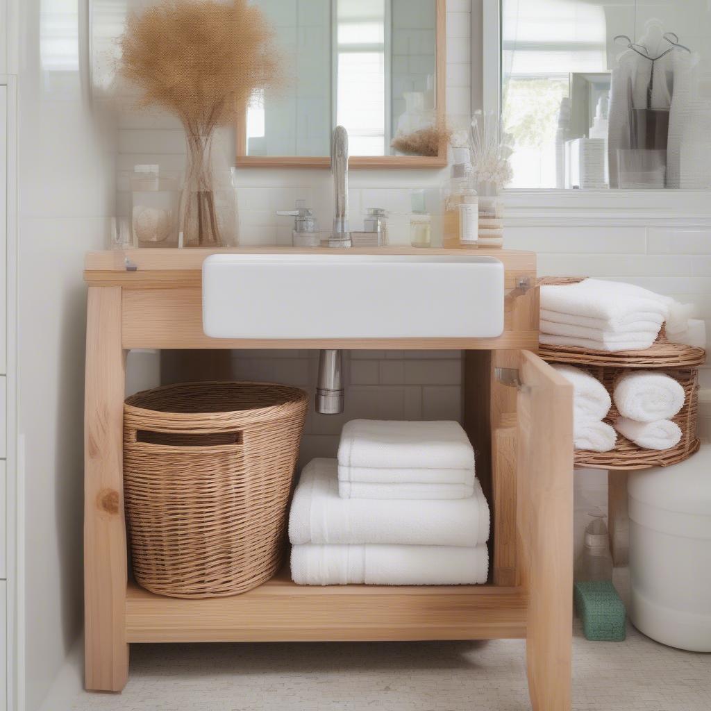 Wicker Basket Storage Ideas for Bathrooms