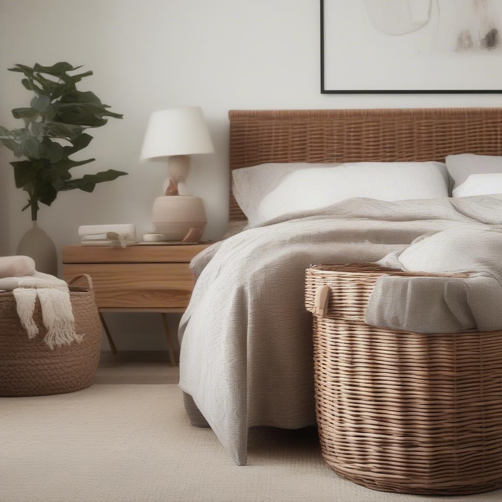 Wicker Basket Bedroom Storage