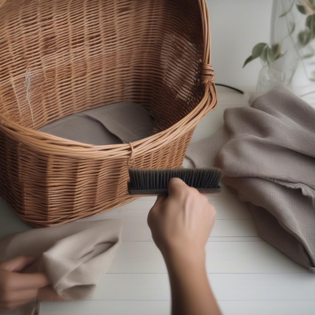 Cleaning and maintaining a wicker basket