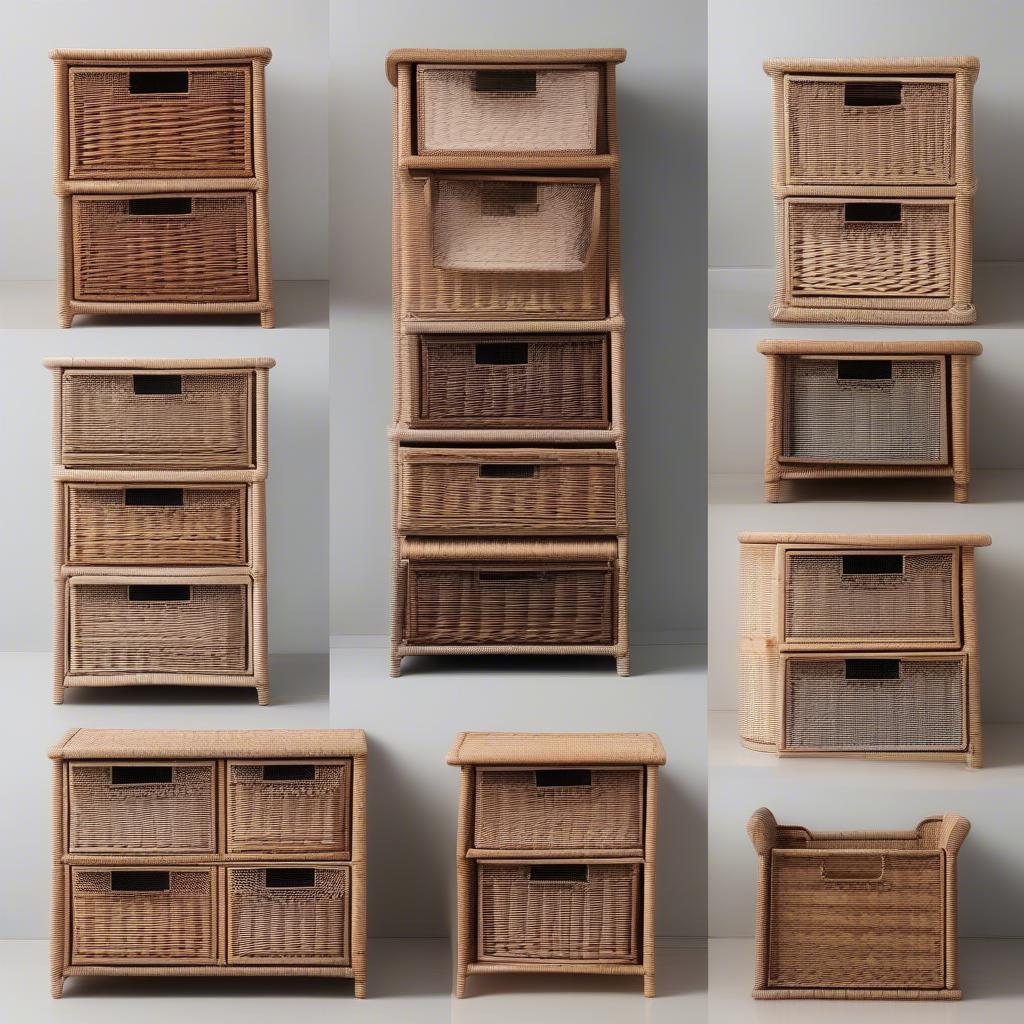 Various Styles of Wicker Basket Drawers