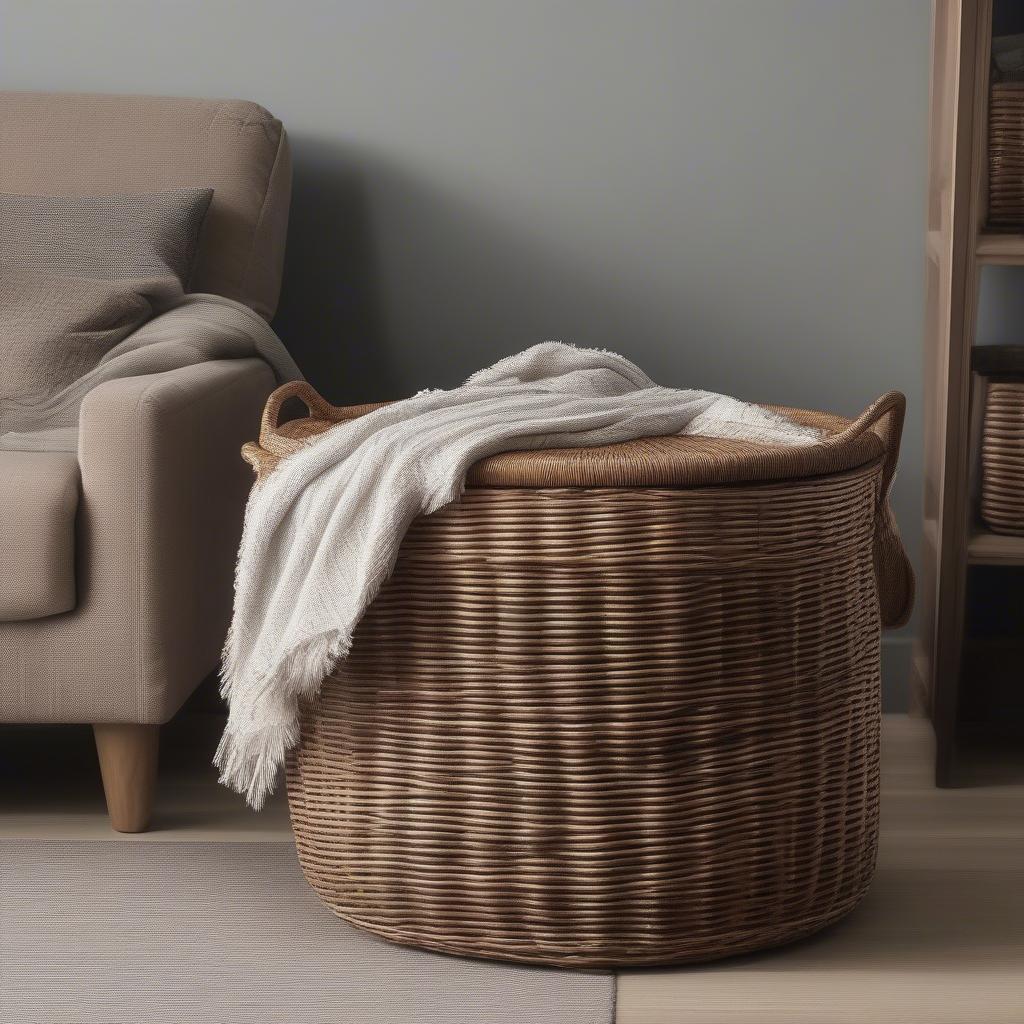 Wicker Baskets for Living Room Storage