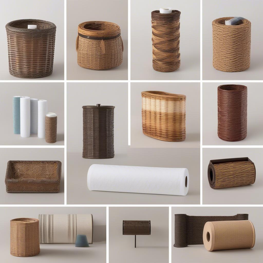 Different Styles of Wicker Basket Paper Towel Holders