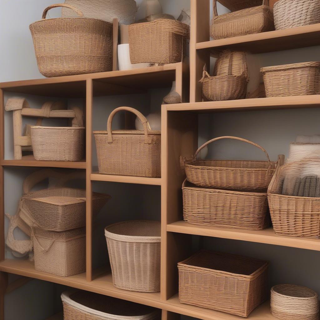 Wicker Basket Sizes for Shelves