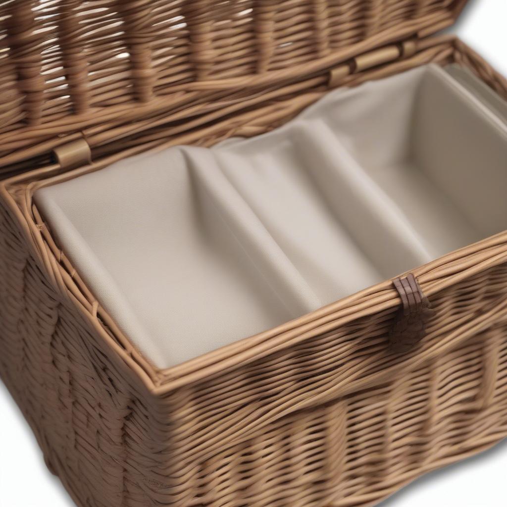 Wicker Basket Storage Chest with Liners