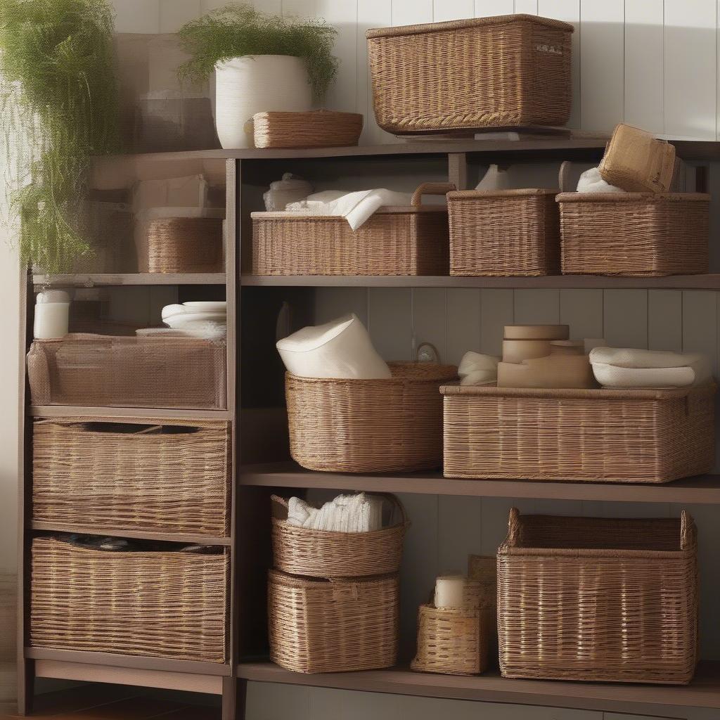 Different Styles of Wicker Basket Storage Units