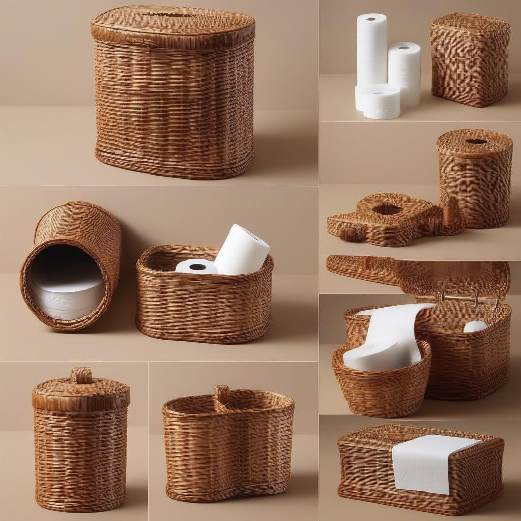 Different Styles of Wicker Basket Toilet Paper Holders