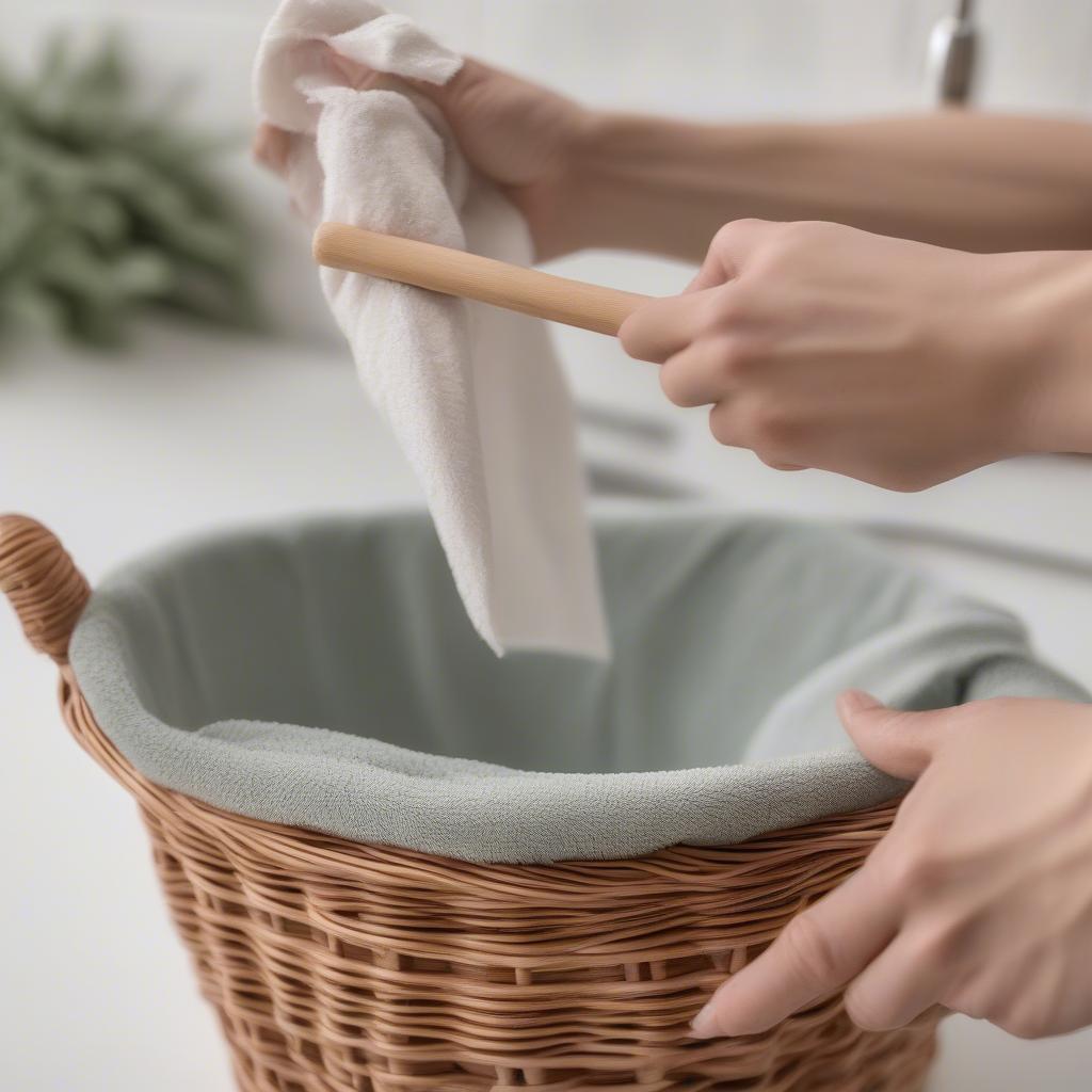 Caring for a wicker basket towel holder