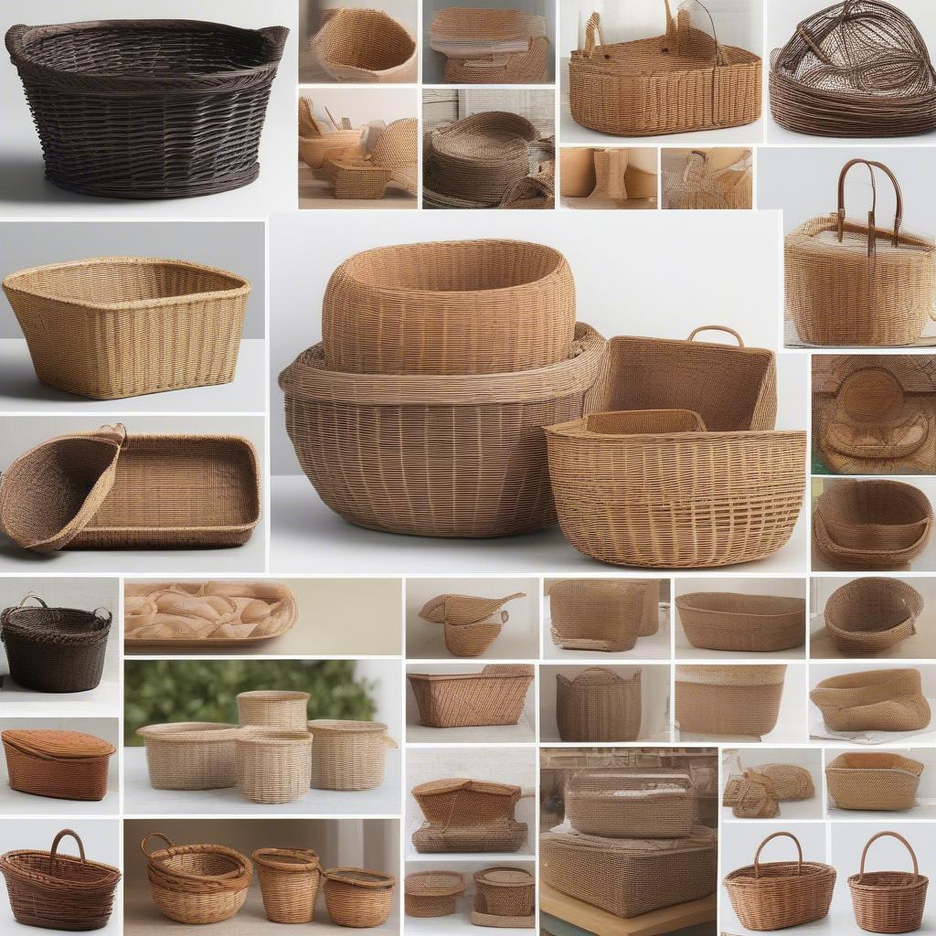 Variety of wicker baskets