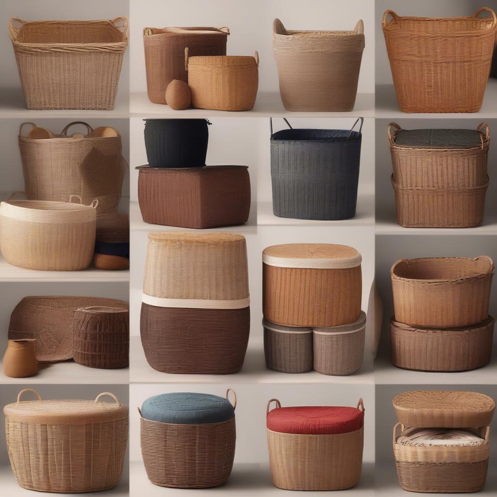 Variety of Wicker Baskets for Storage