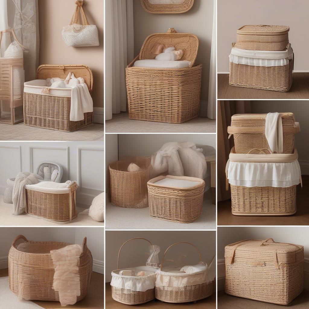 Wicker Basket Variety for Nursery Storage