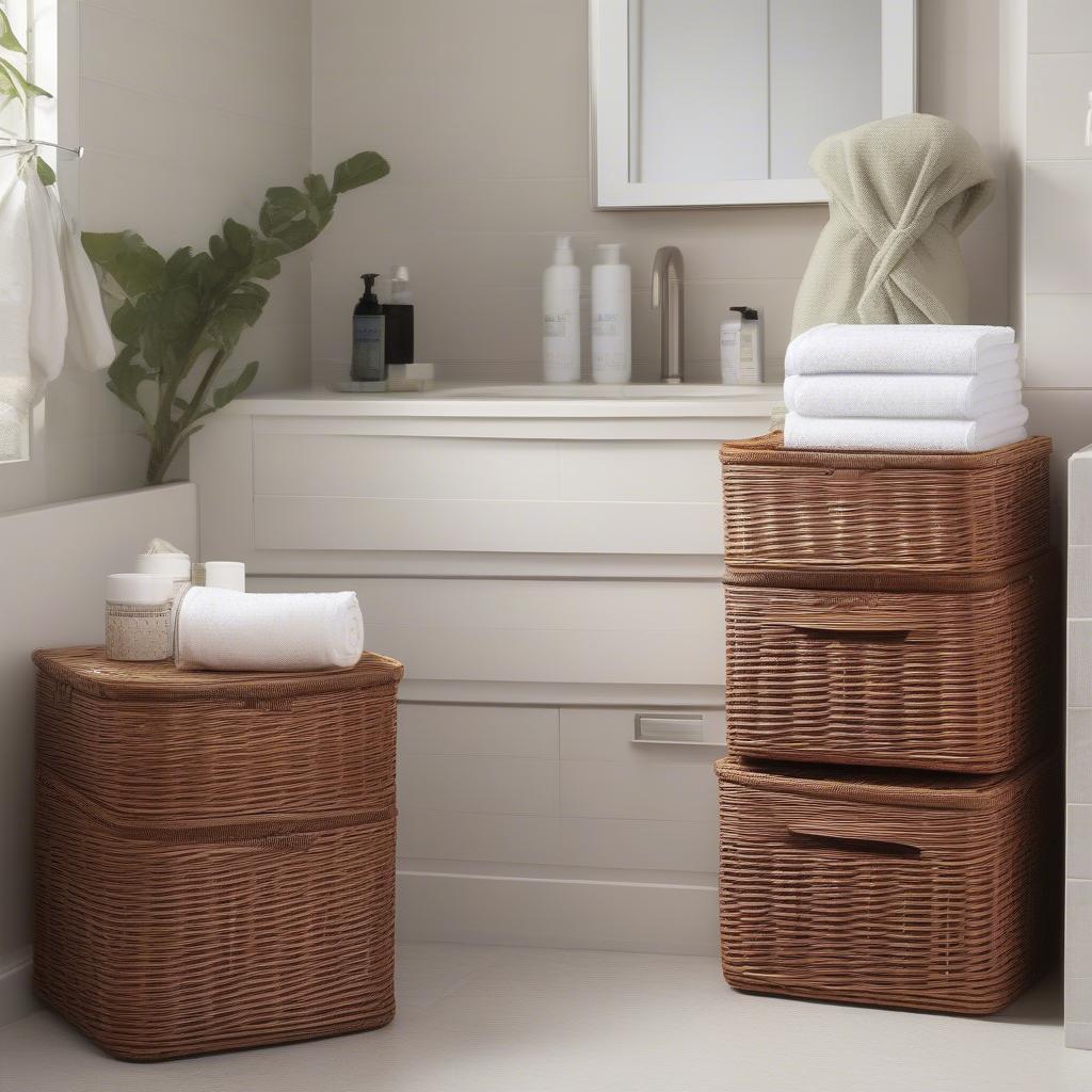 Wicker Baskets for Bathroom Storage