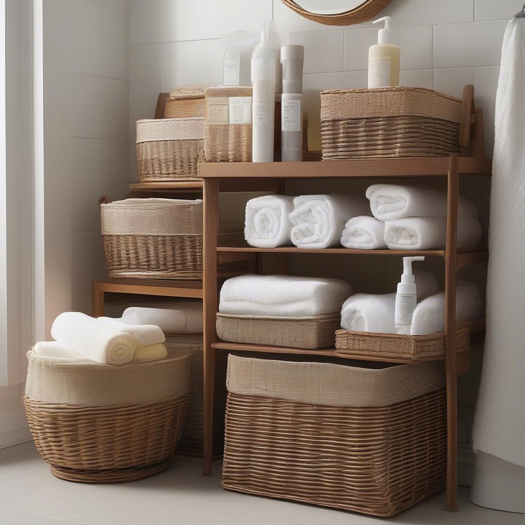 Wicker Baskets Bathroom Storage Ideas