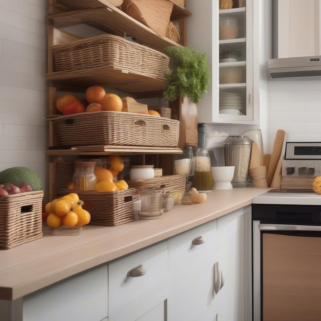 Wicker Baskets for Kitchen Organization