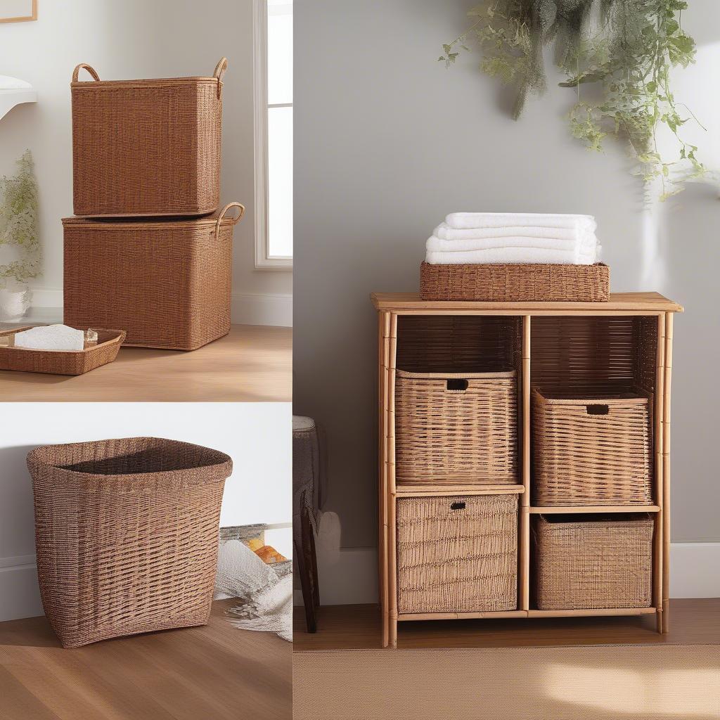 Wicker Baskets in Different Rooms