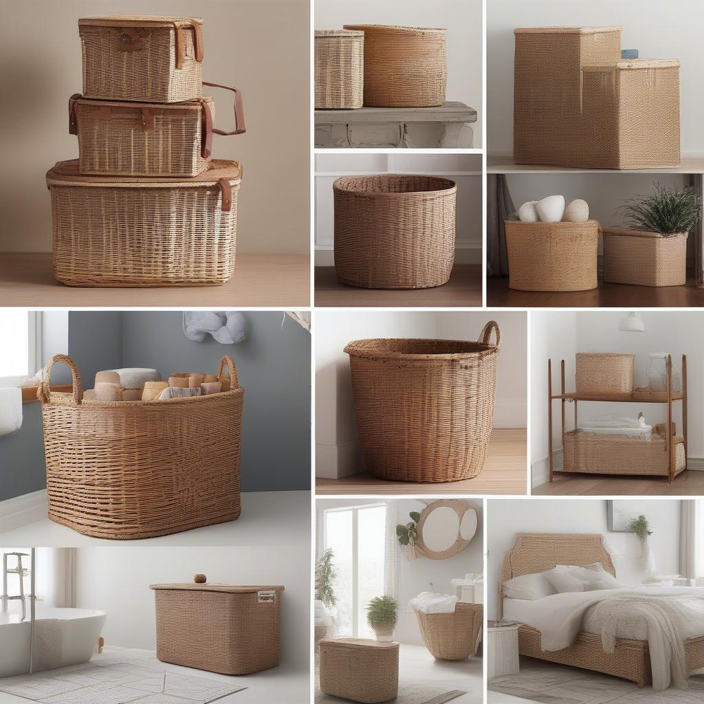 Wicker Baskets in Various Rooms