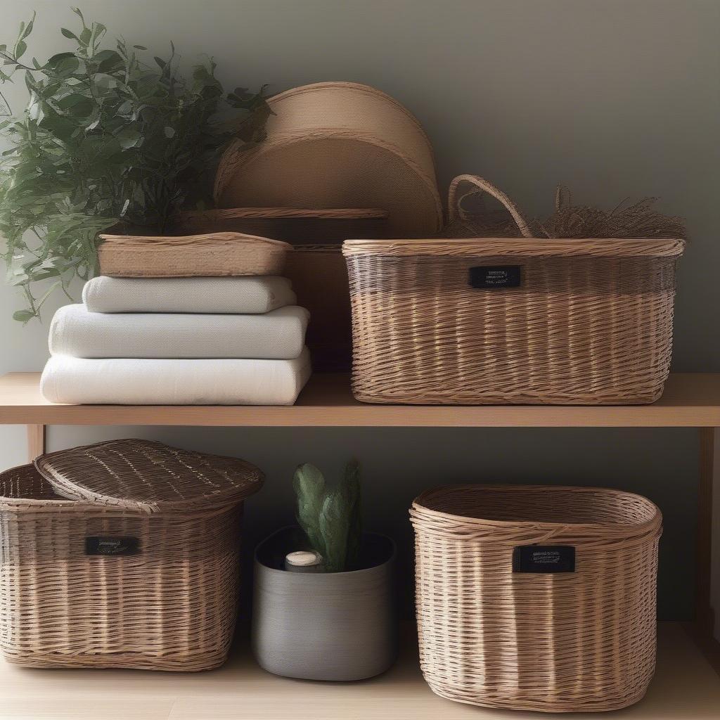 Wicker baskets integrated seamlessly into different interior design styles