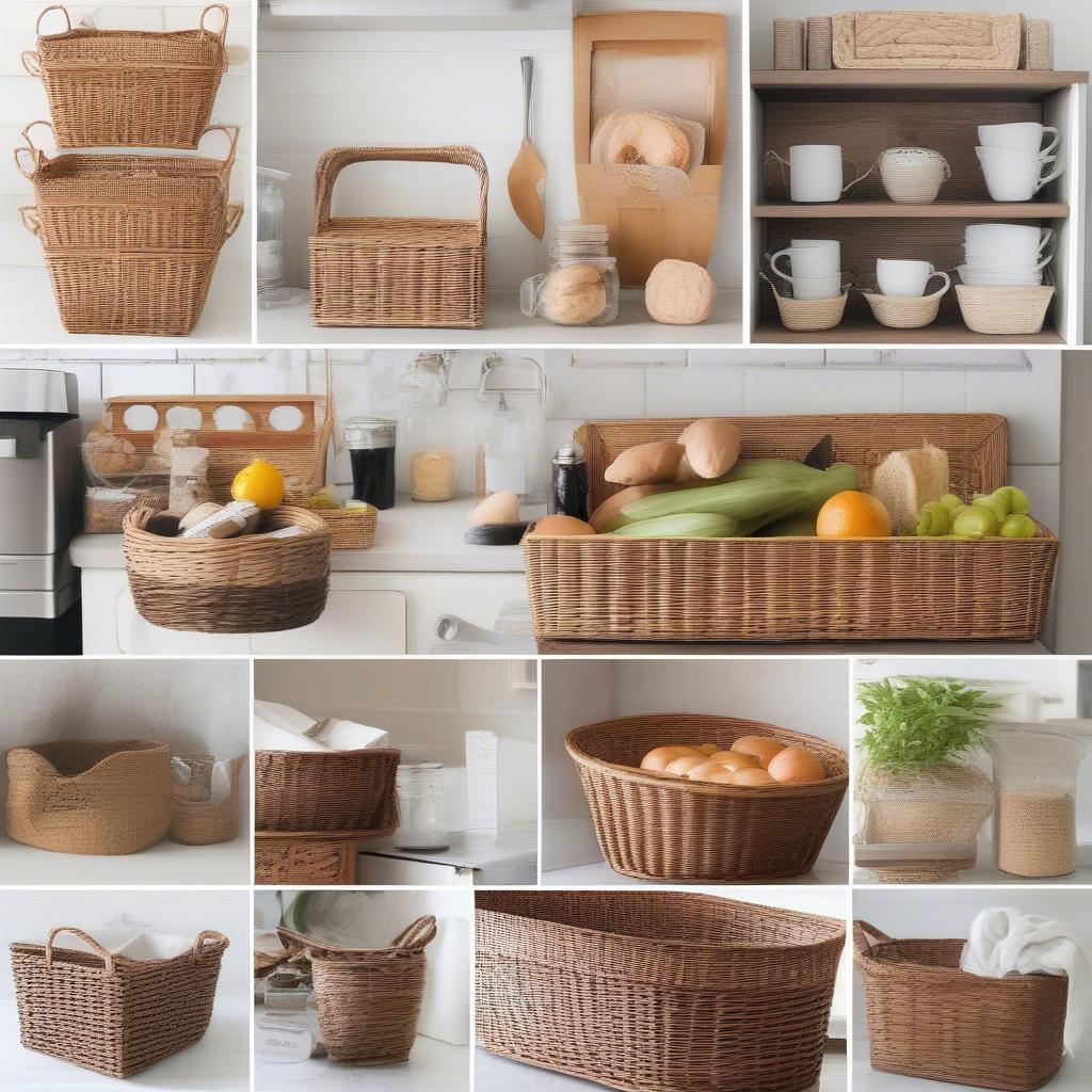 Wicker Baskets Used in Different Ways in the Kitchen