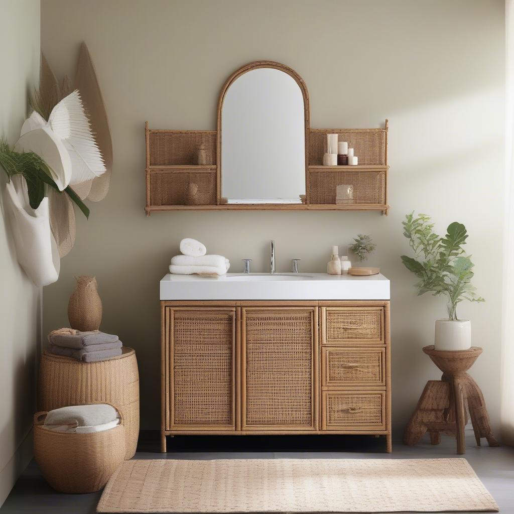 Wicker Bathroom Cabinets in Different Styles