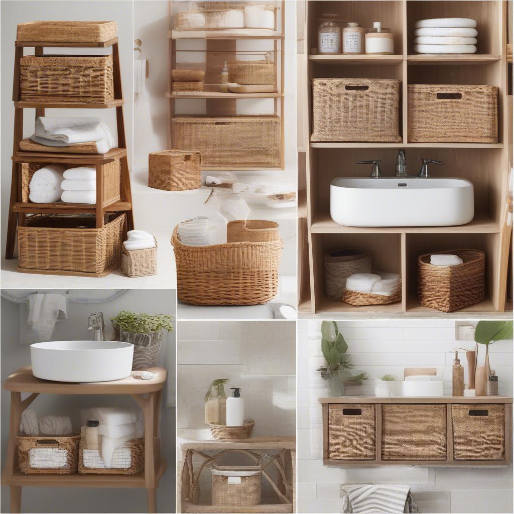 Wicker Bathroom Sink Storage Ideas