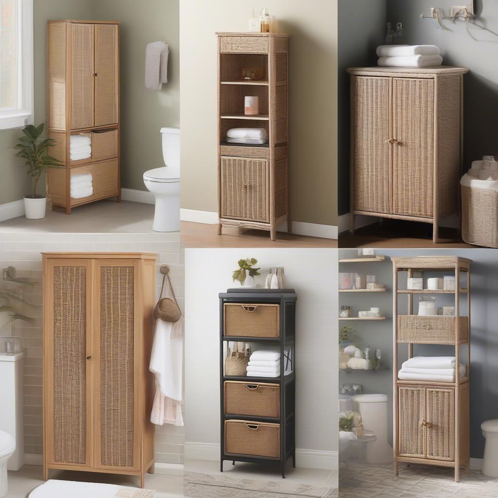 Wicker Bathroom Storage Cabinet Ideas