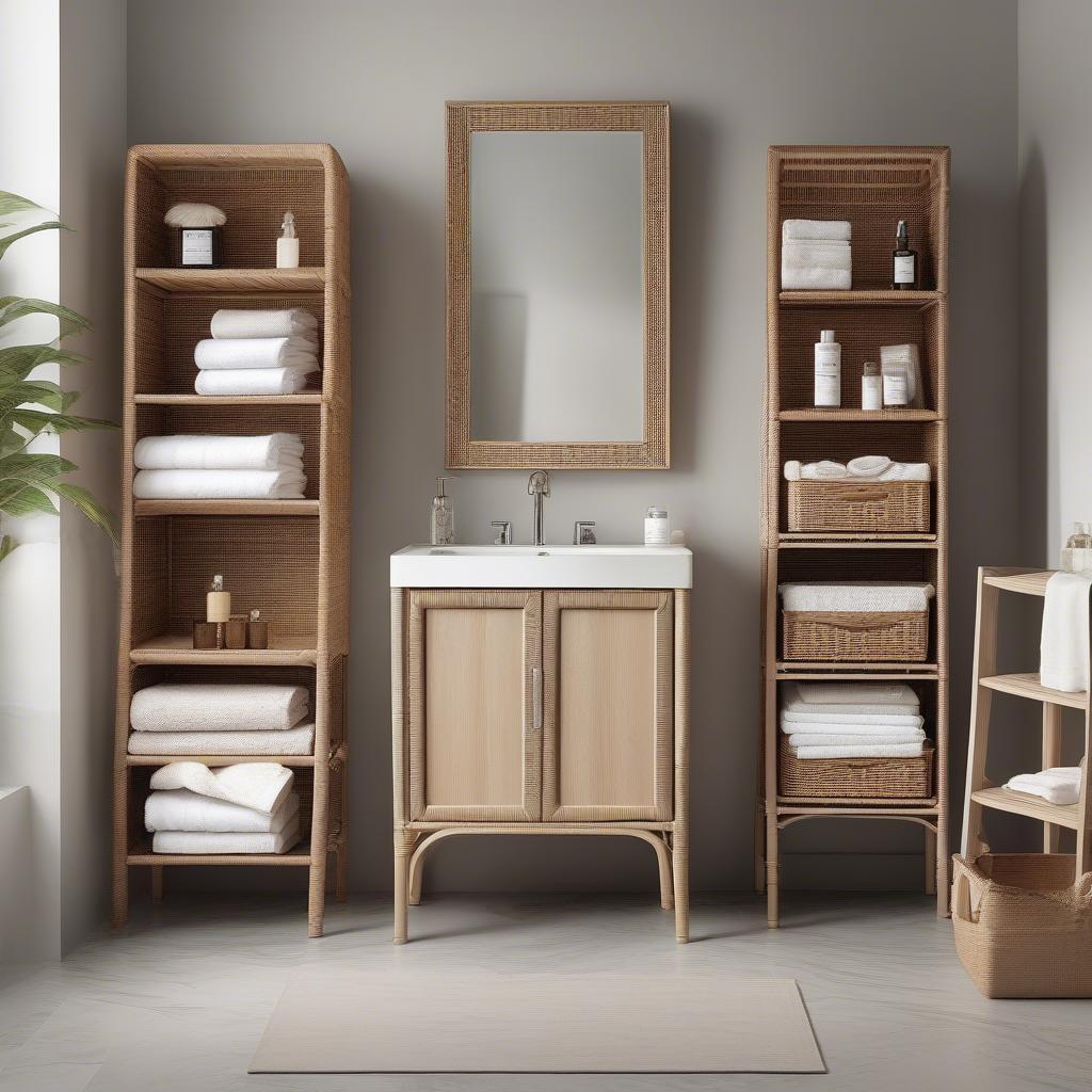 Wicker Bathroom Storage Cabinet Ideas