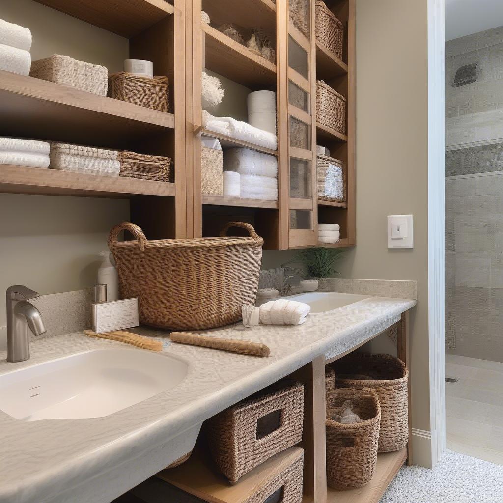 Wicker Bathroom Storage Ideas