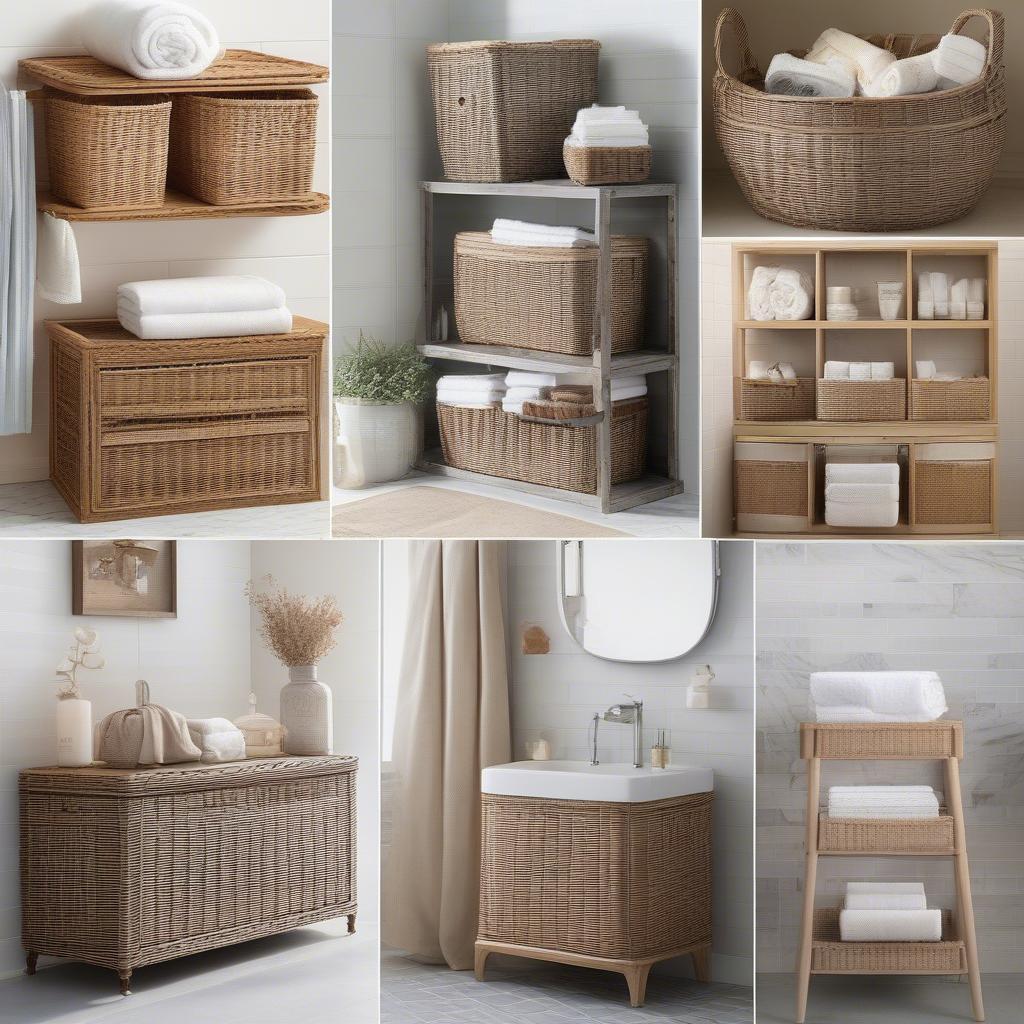 Wicker bathroom storage ideas