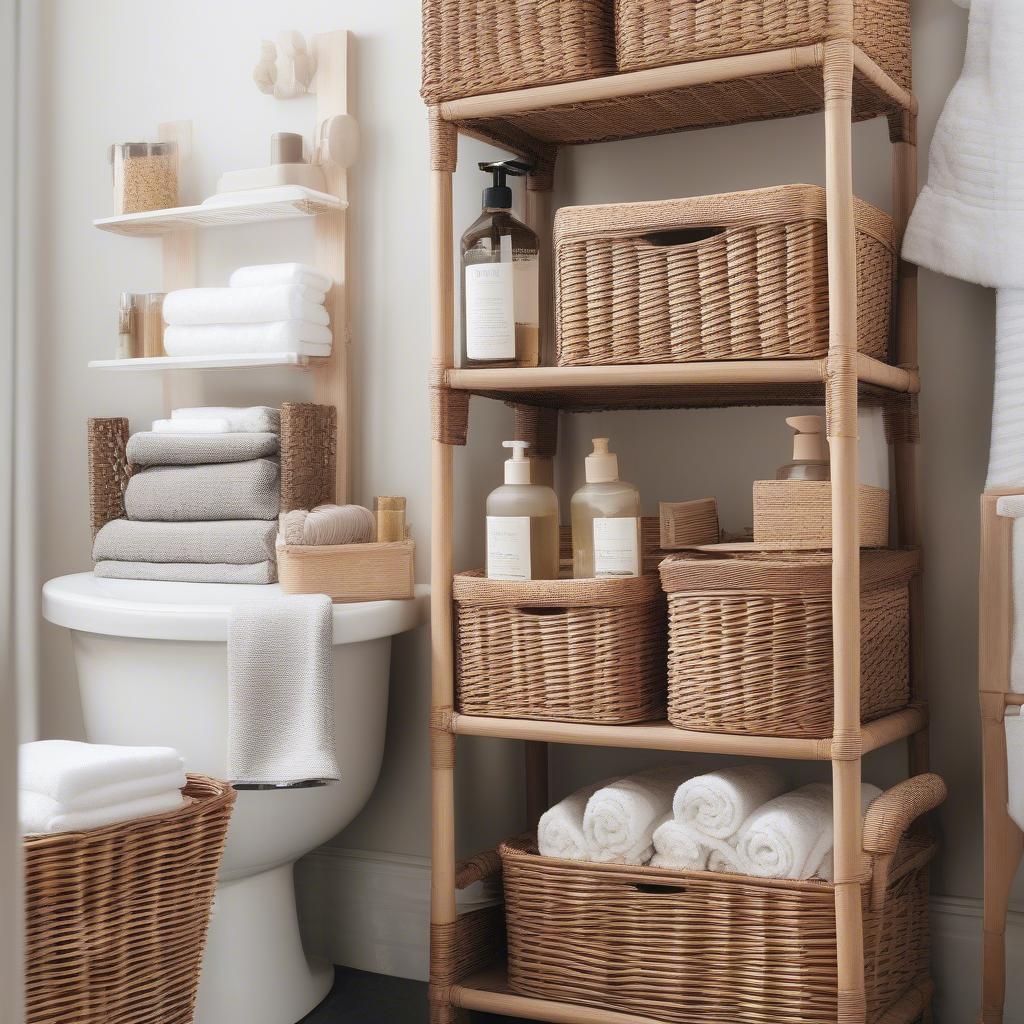 Wicker Bathroom Storage on a Budget