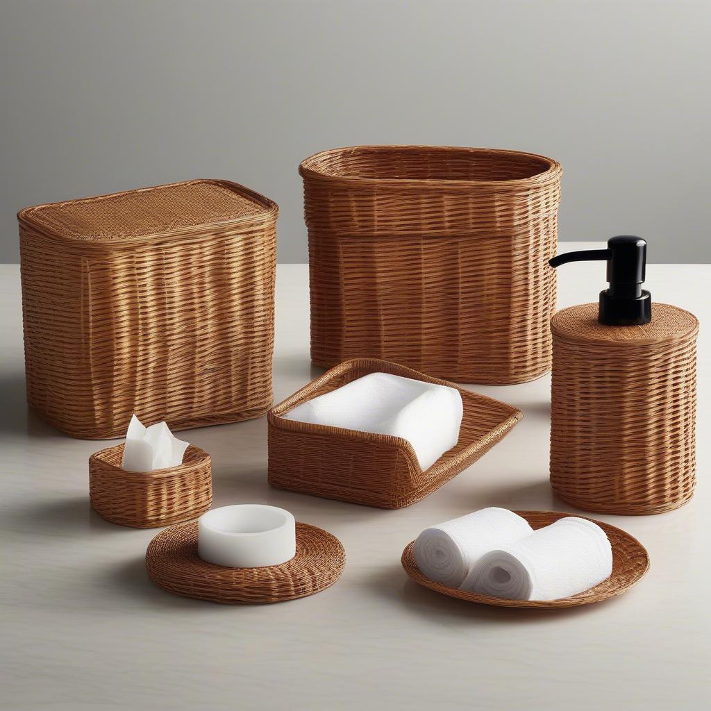 Various Wicker Bathroom Tissue Holders