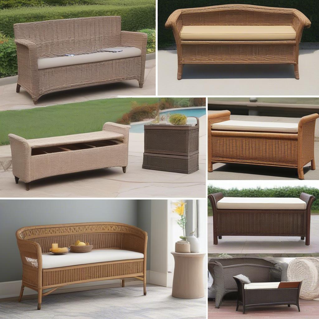 Wicker Bench Sizes and Styles