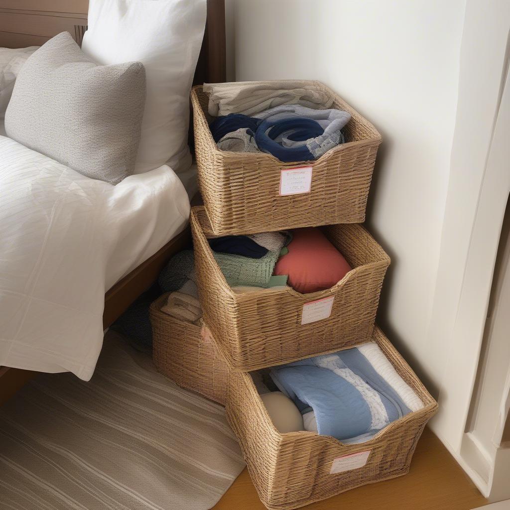 Wicker Bins Under Bed Storage