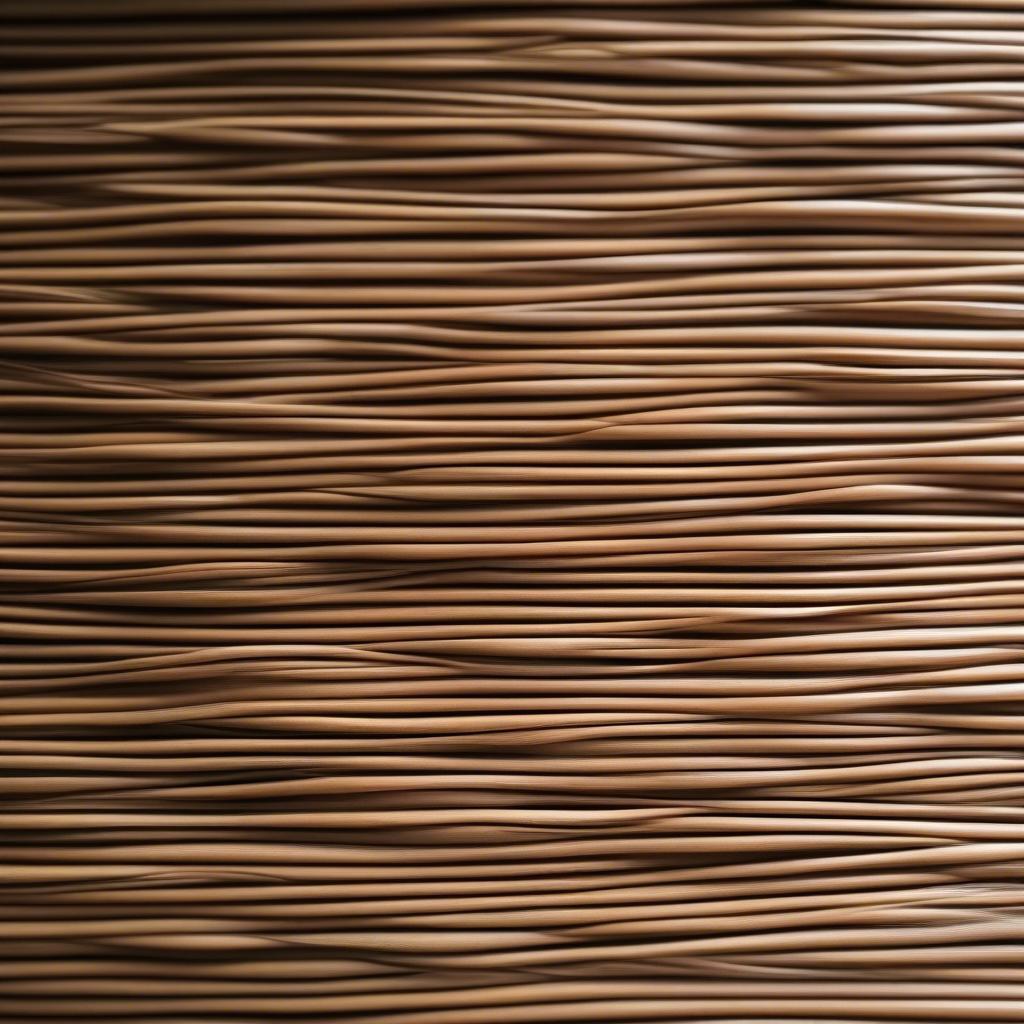 Close-up view of the texture of a wicker blind