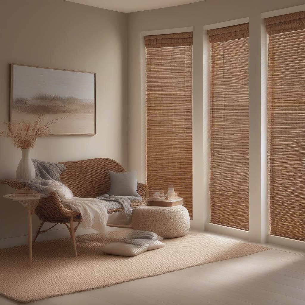 Benefits of Wicker Window Blinds in a Living Room