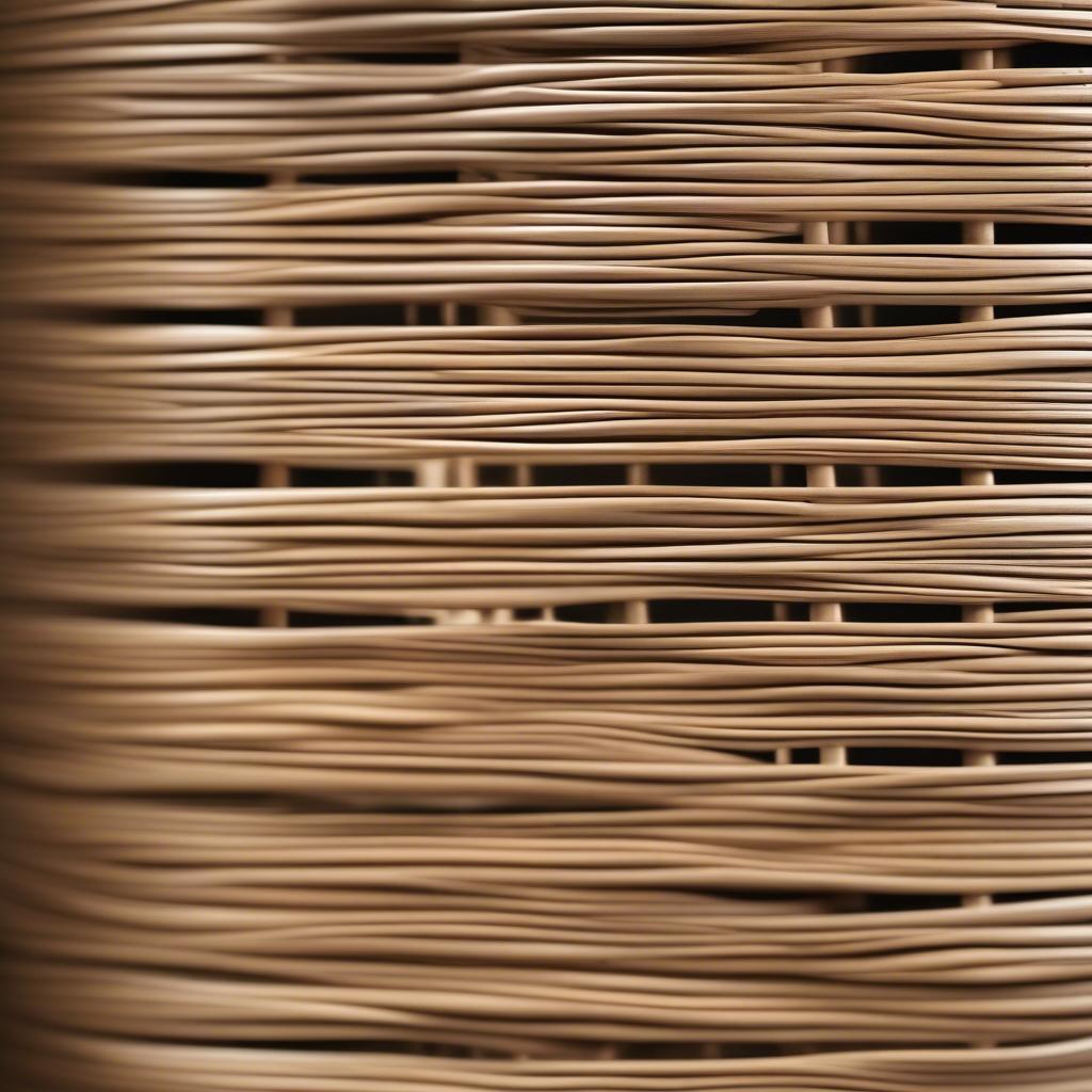 Close-up View of Wicker Pull Blinds