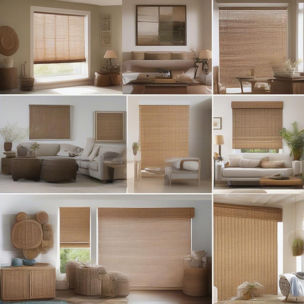 Wicker Blinds in Different Rooms