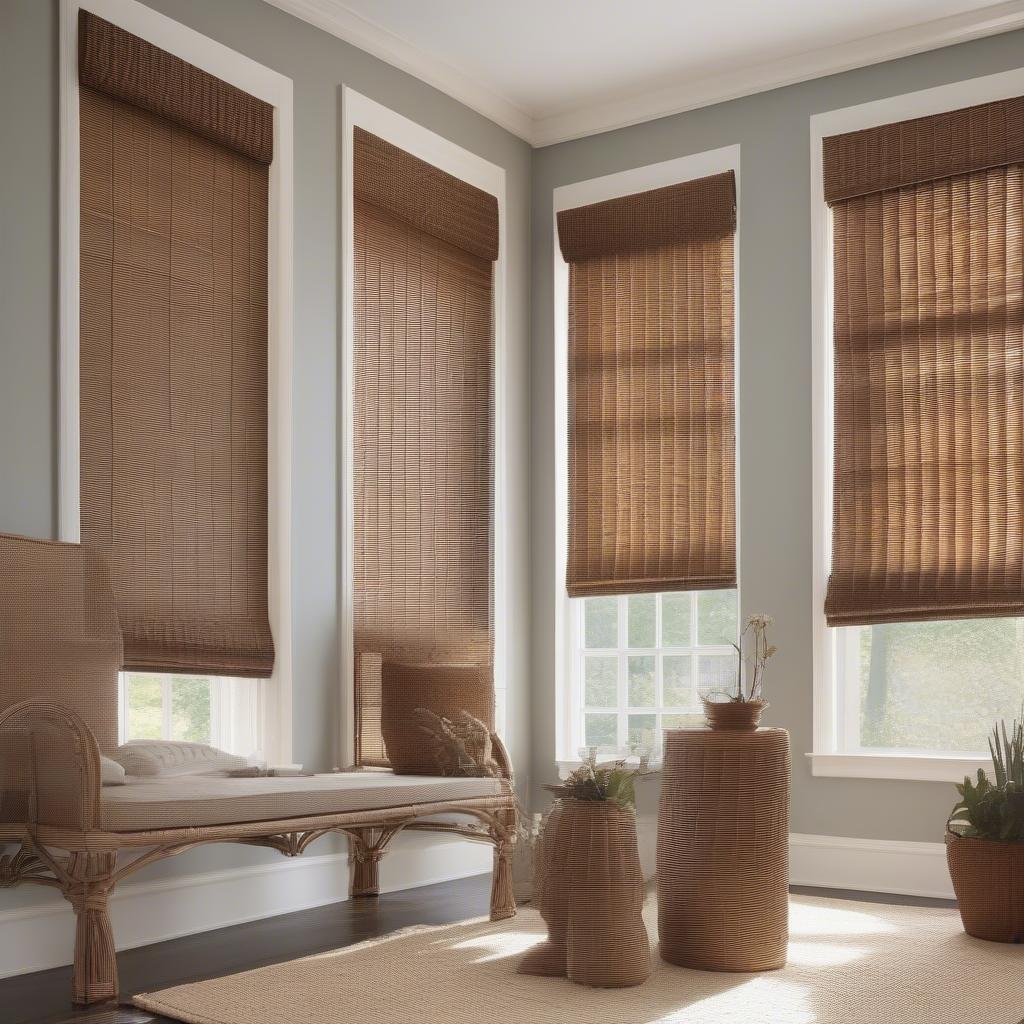 Various Styles of Wicker Blinds for Different Window Sizes and Shapes