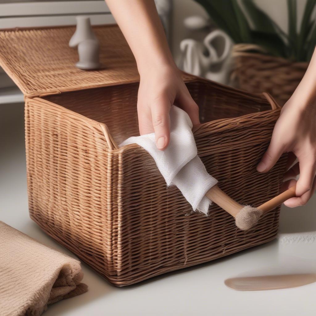 Cleaning a Wicker Storage Box