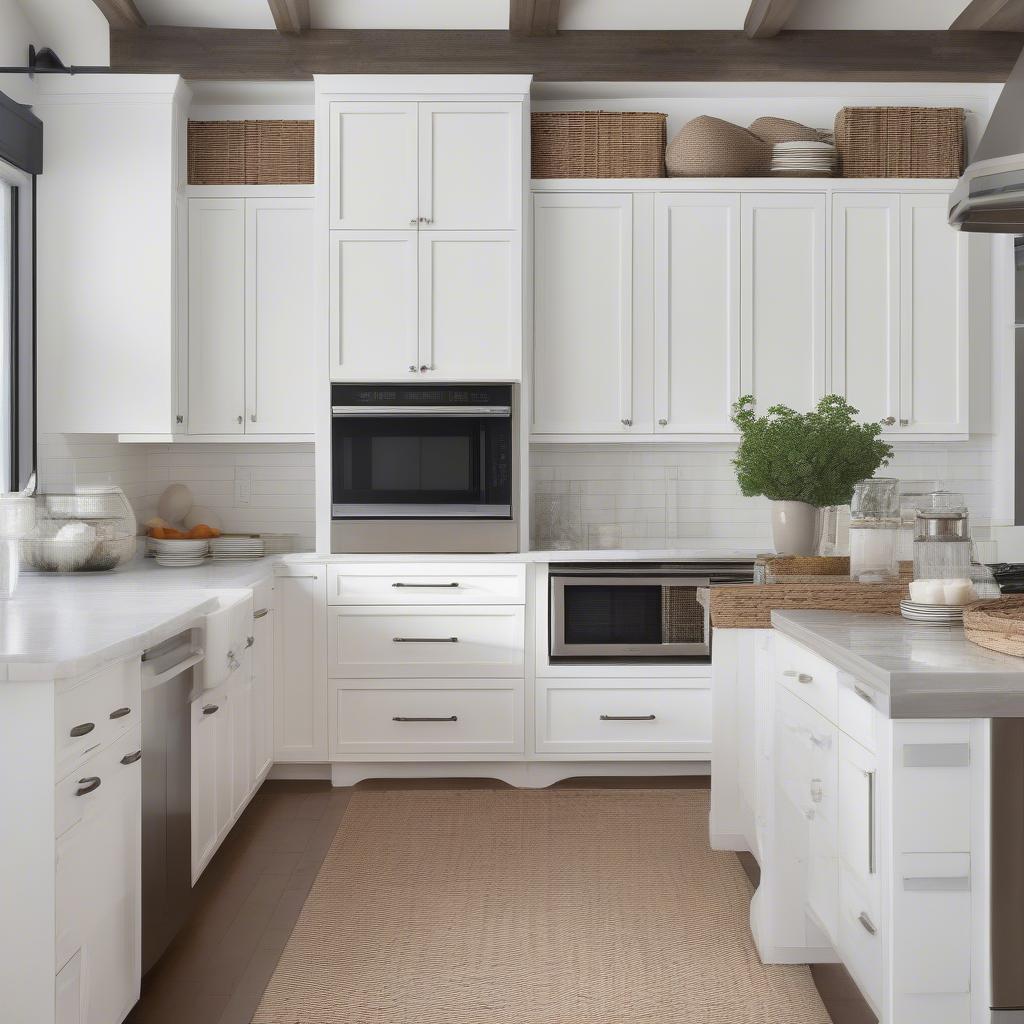 Wicker Cabinet Doors in a Kitchen