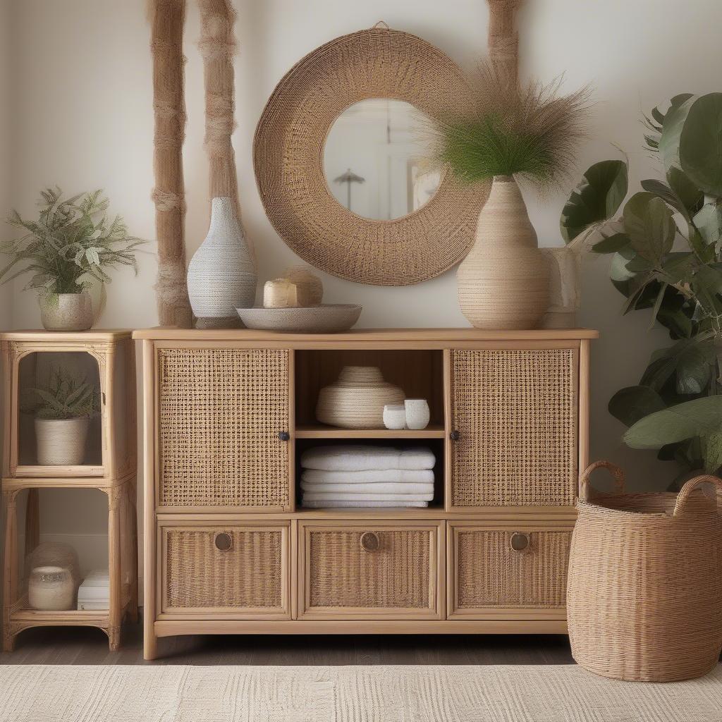 Wicker Cabinets in Different Interior Styles