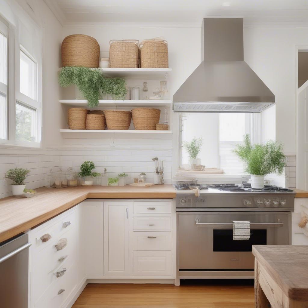 Wicker Cabinet in Kitchen Decor