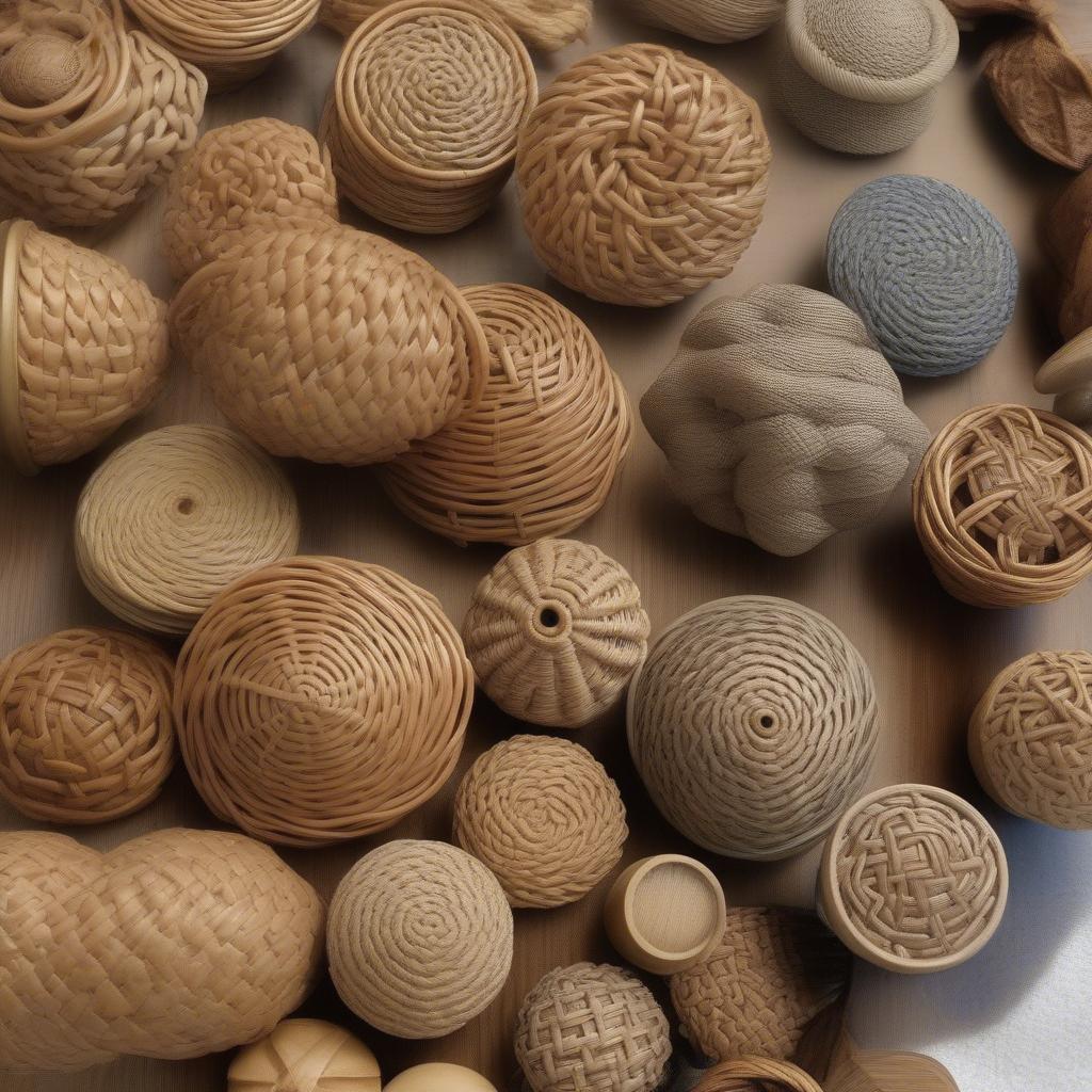 Variety of Wicker Cabinet Knobs in Different Styles and Sizes