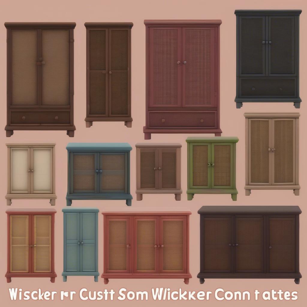 Sims 4 Custom Content Wicker Cabinets