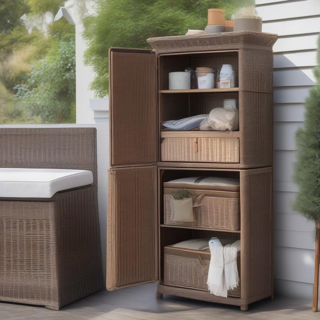 Wicker Cabinet Storage Solutions