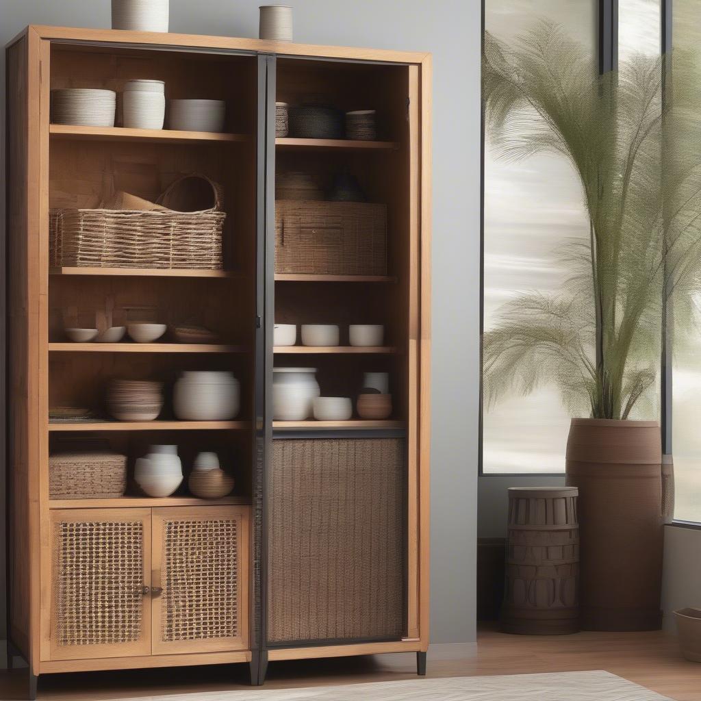 Various Wicker Cabinet Styles