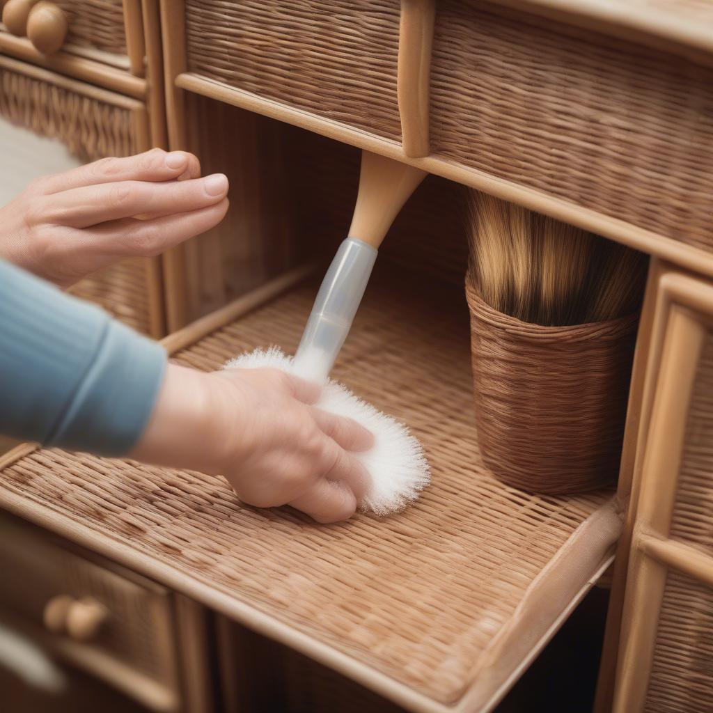 Wicker Cabinet Vintage Cleaning