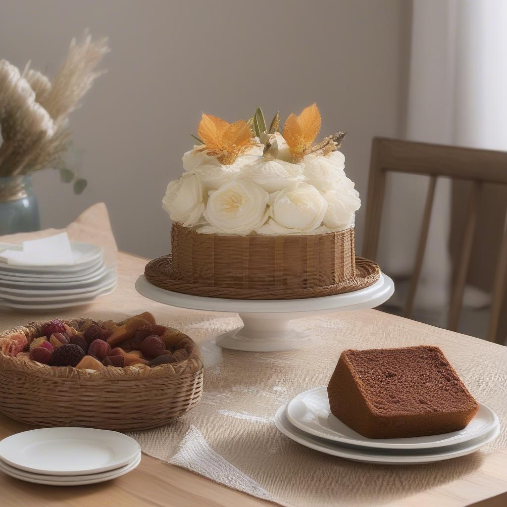 Displaying a Wicker Cake Pan Holder