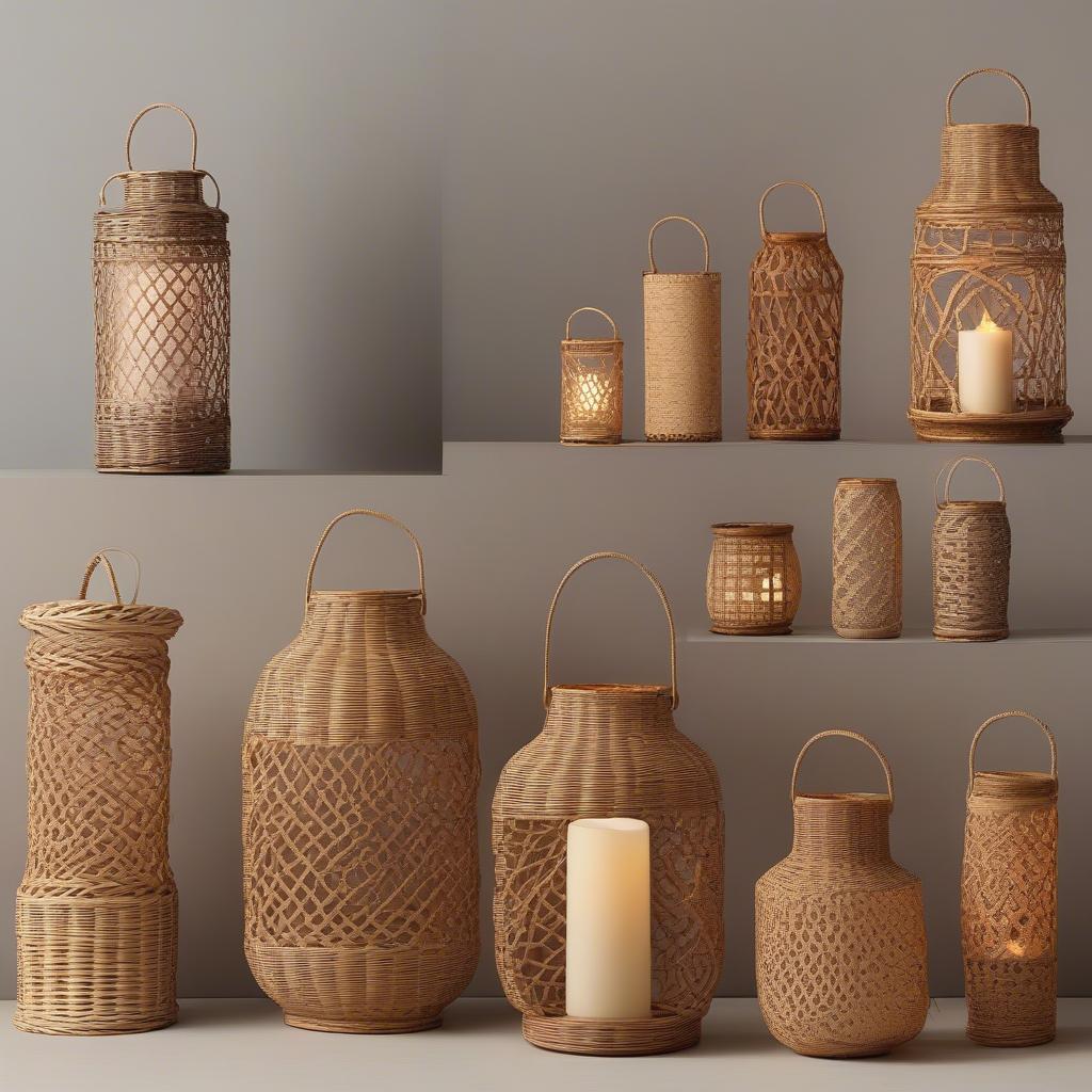 Different Styles of Wicker Candle Holder Lanterns