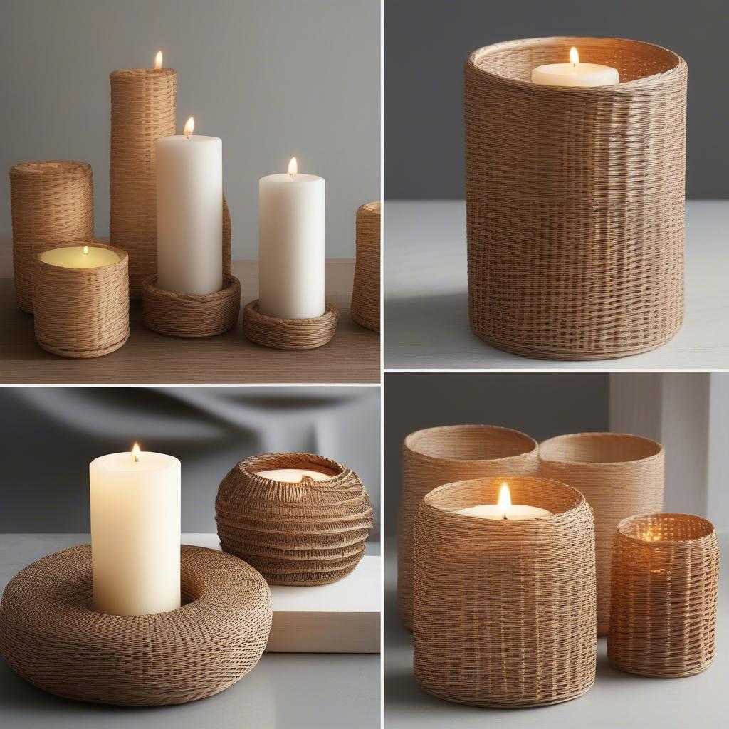 Variety of Wicker Candle Holders